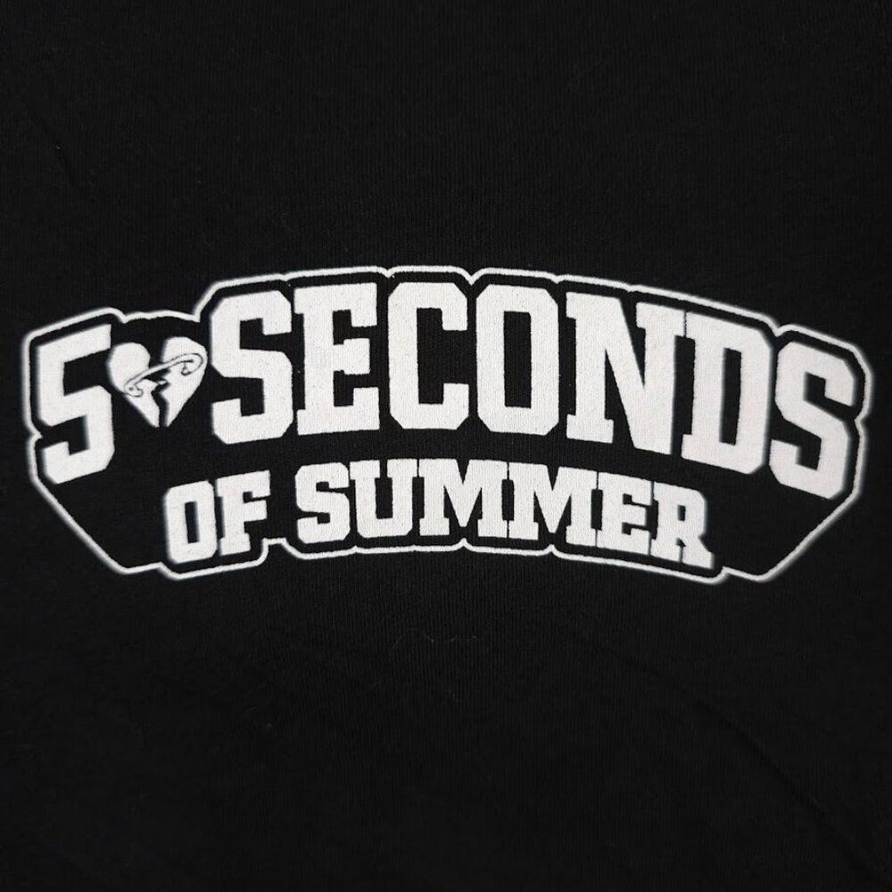 5 Seconds Of Summer T Shirt Womens Size Large Black 5SOS Ringer Tee Made In USA - Picture 3 of 7